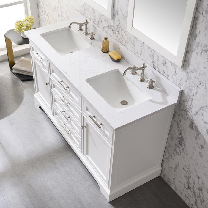 Three Posts™ Currahee 60'' Freestanding Double Bathroom Vanity with